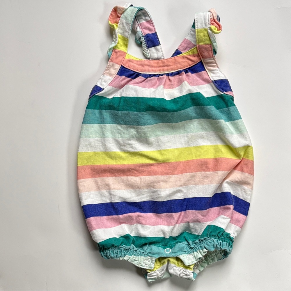 Tea Collection 0-3 Month Striped Bubble Romper